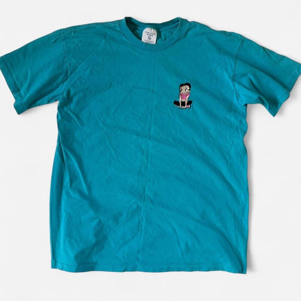 Vintage Blue Betty Boop Embroidered Tee